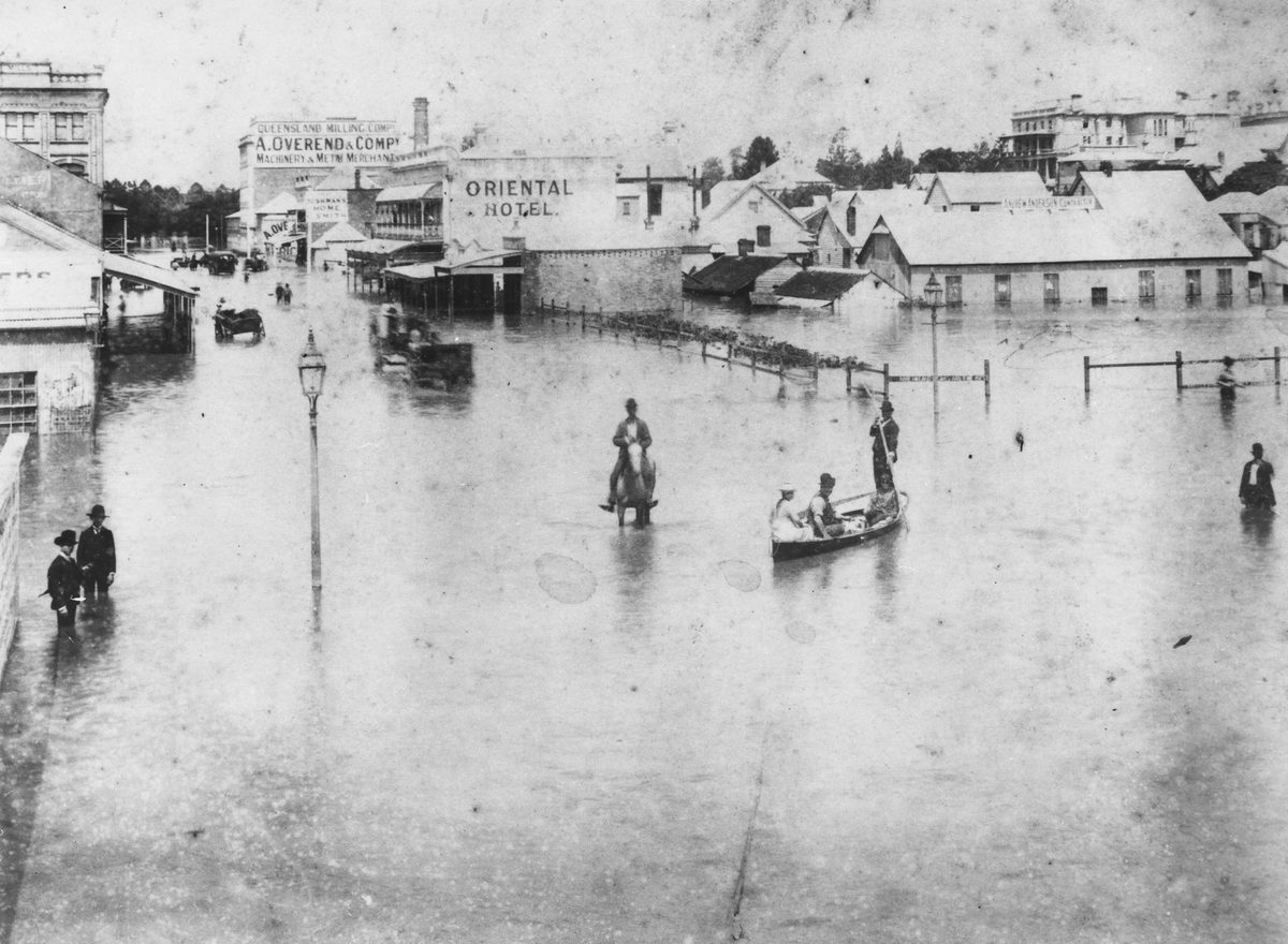 Brisbane floods, Albert and Charlotte Streets, 1890