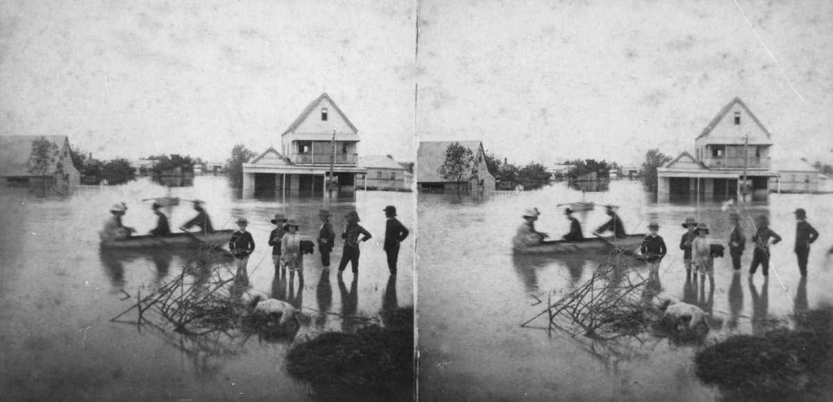 Breakfast Creek in flood, Brisbane, Queensland, 1890