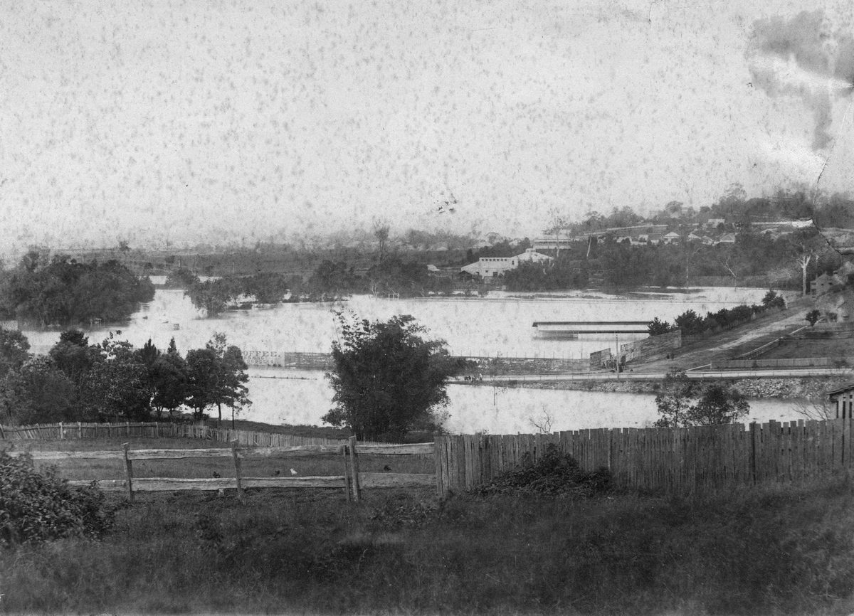 Albert Sports Ground, Bowen Hills, during the 1890 Brisbane floods