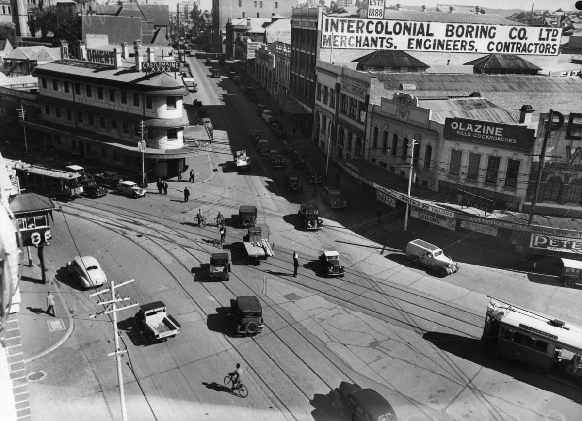 Ann Street, Brisbane at the intersection of Queen and Wickham Streets, 1939