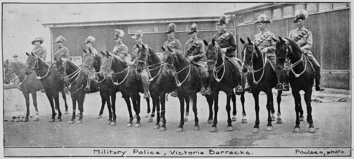 Military police at Victoria Barracks, Brisbane, 1916