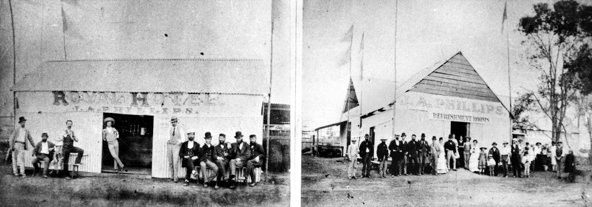 Refreshments were available from the Royal Hotel at the Queensland Intercolonial Exhibition, 1876