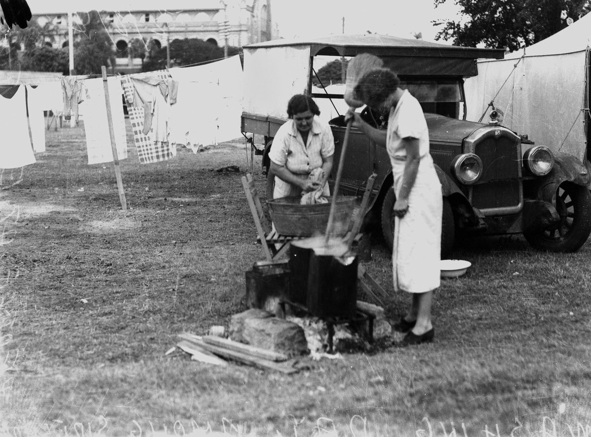 Wash day ritual in 1938