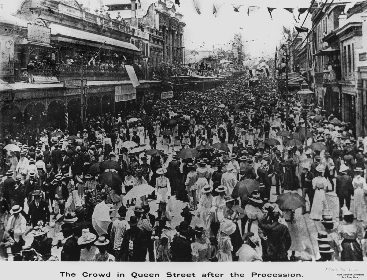 Australian Commonwealth Celebrations in Queen Street, Brisbane, Queensland,1901
