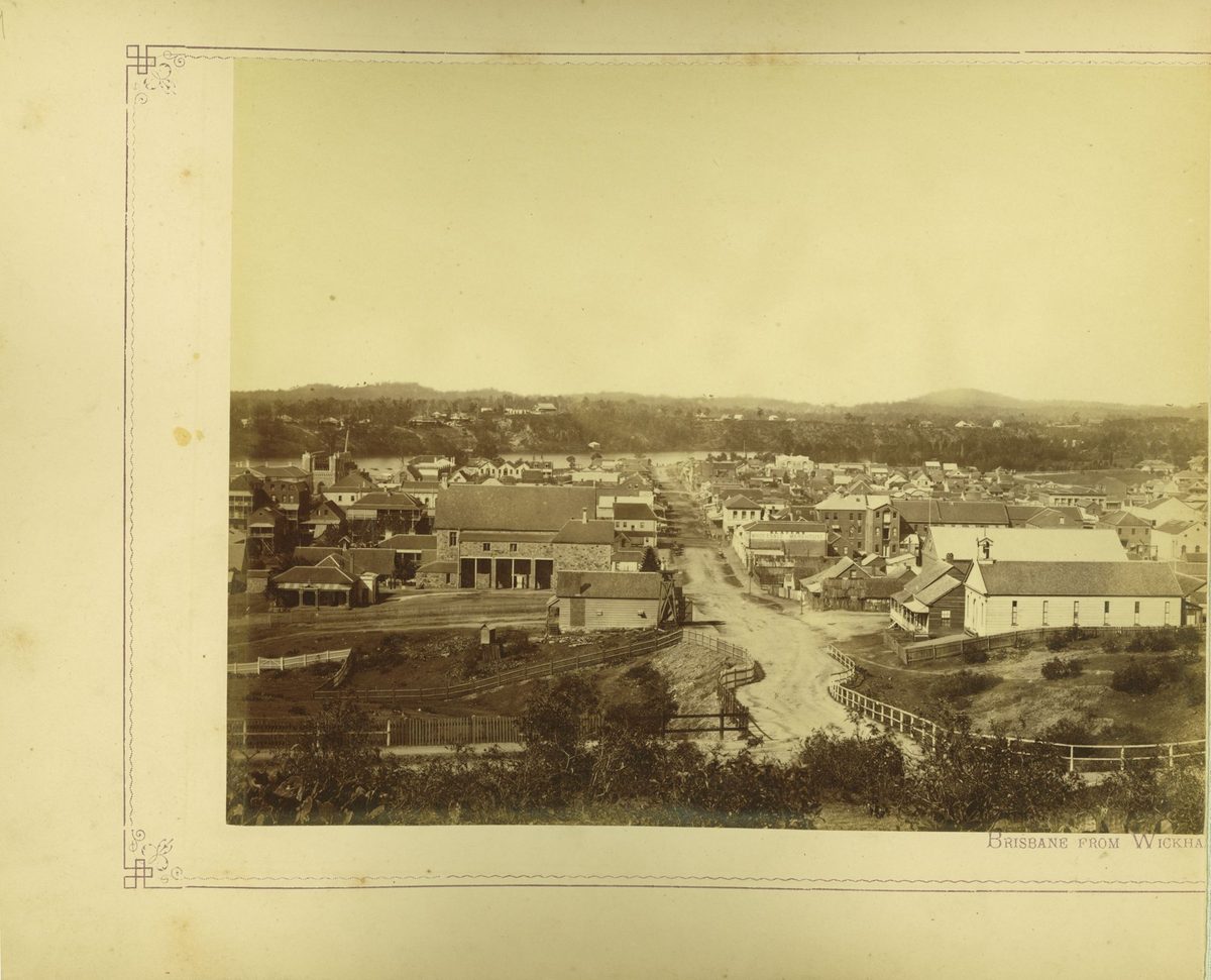 Part of a panorama of Brisbane, Queensland taken from Wickham Terrace, 1875