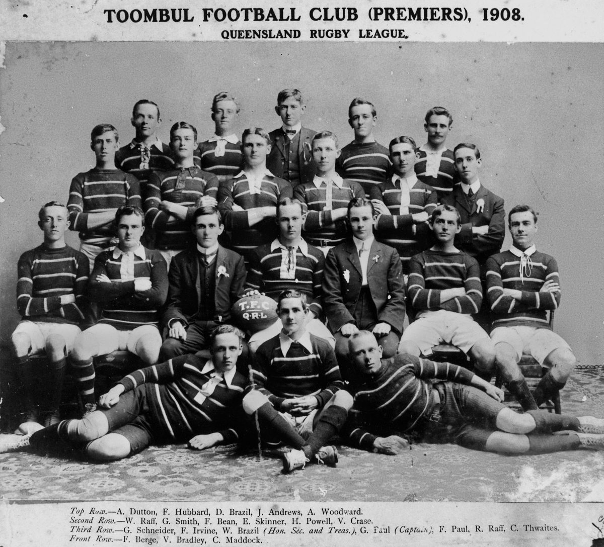 Toombul Football Club, Queensland Rugby League Premiers in 1908