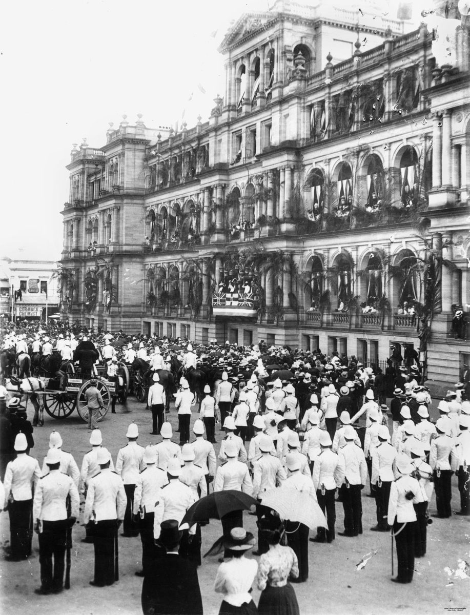 Lord Lamington addresses Federation Day crowds, Brisbane, 1901