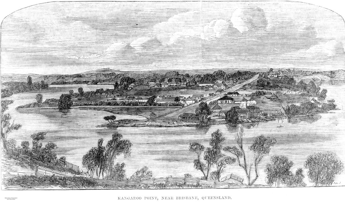 Kangaroo Point and Brisbane River, Brisbane, 1865