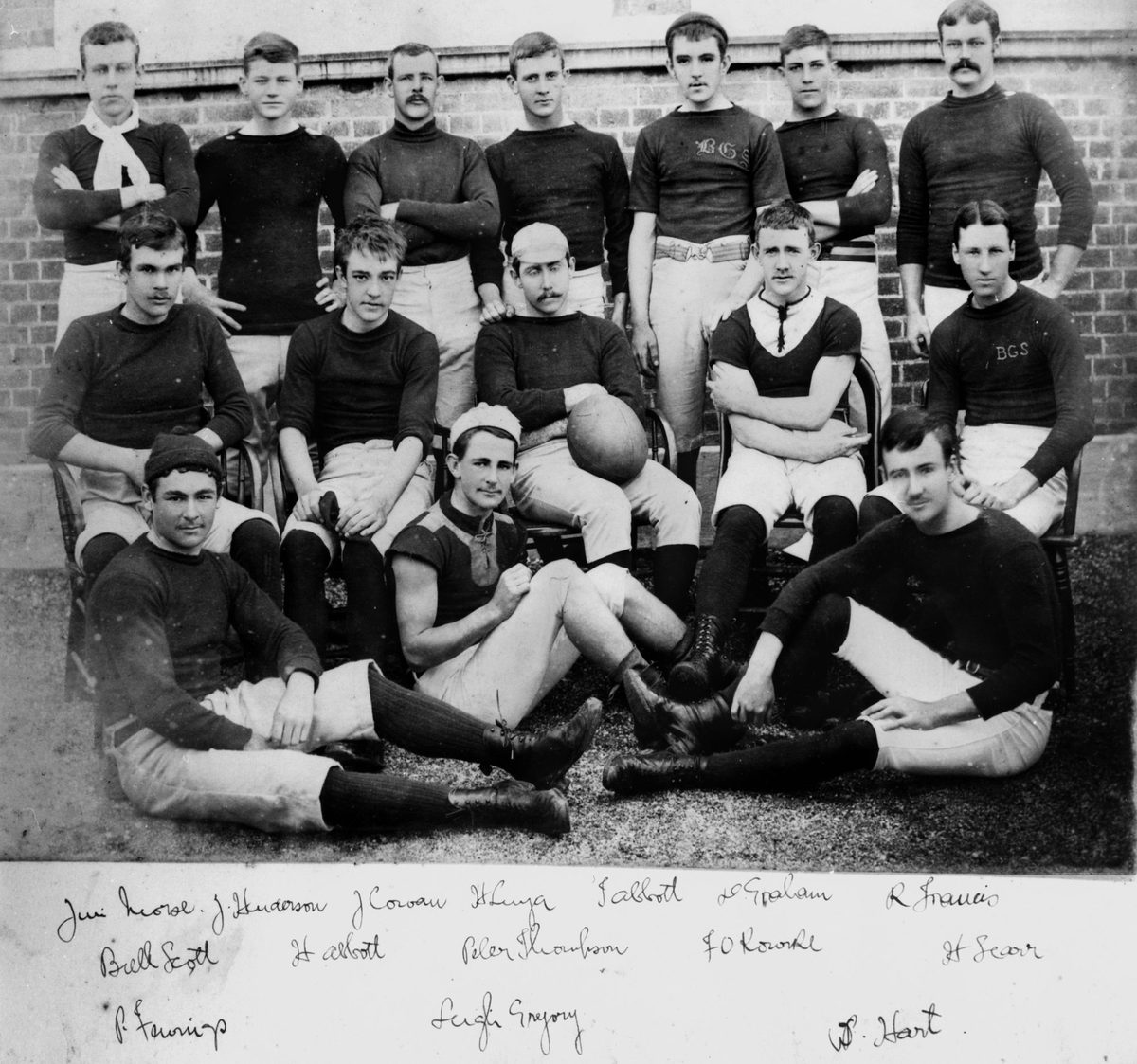 Brisbane Grammar School's first Rugby Union team, 1887
