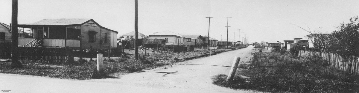 Houses adjacent to the French imported housing project at Zillmere, Brisbane, 1952