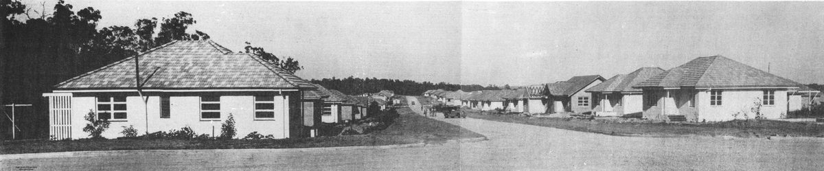 Street view of the housing project at Inala, formerly known as Serviceton, Brisbane, 1952