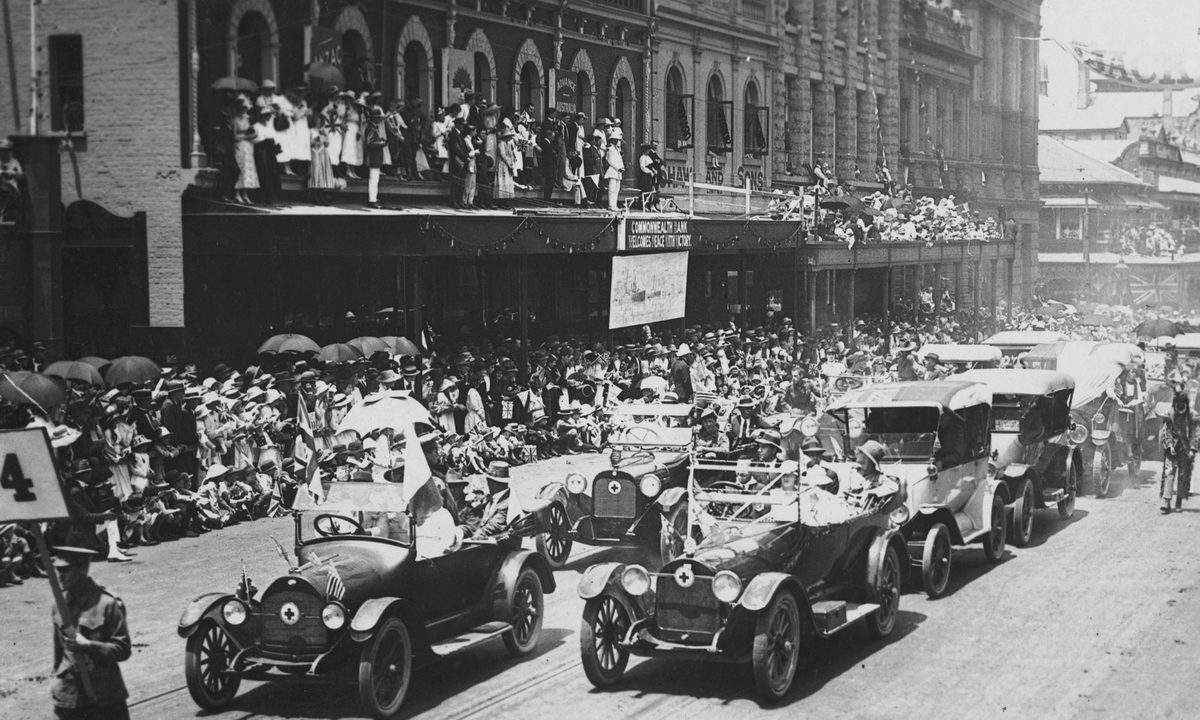 Peace Celebration Day procession in Brisbane, 1918