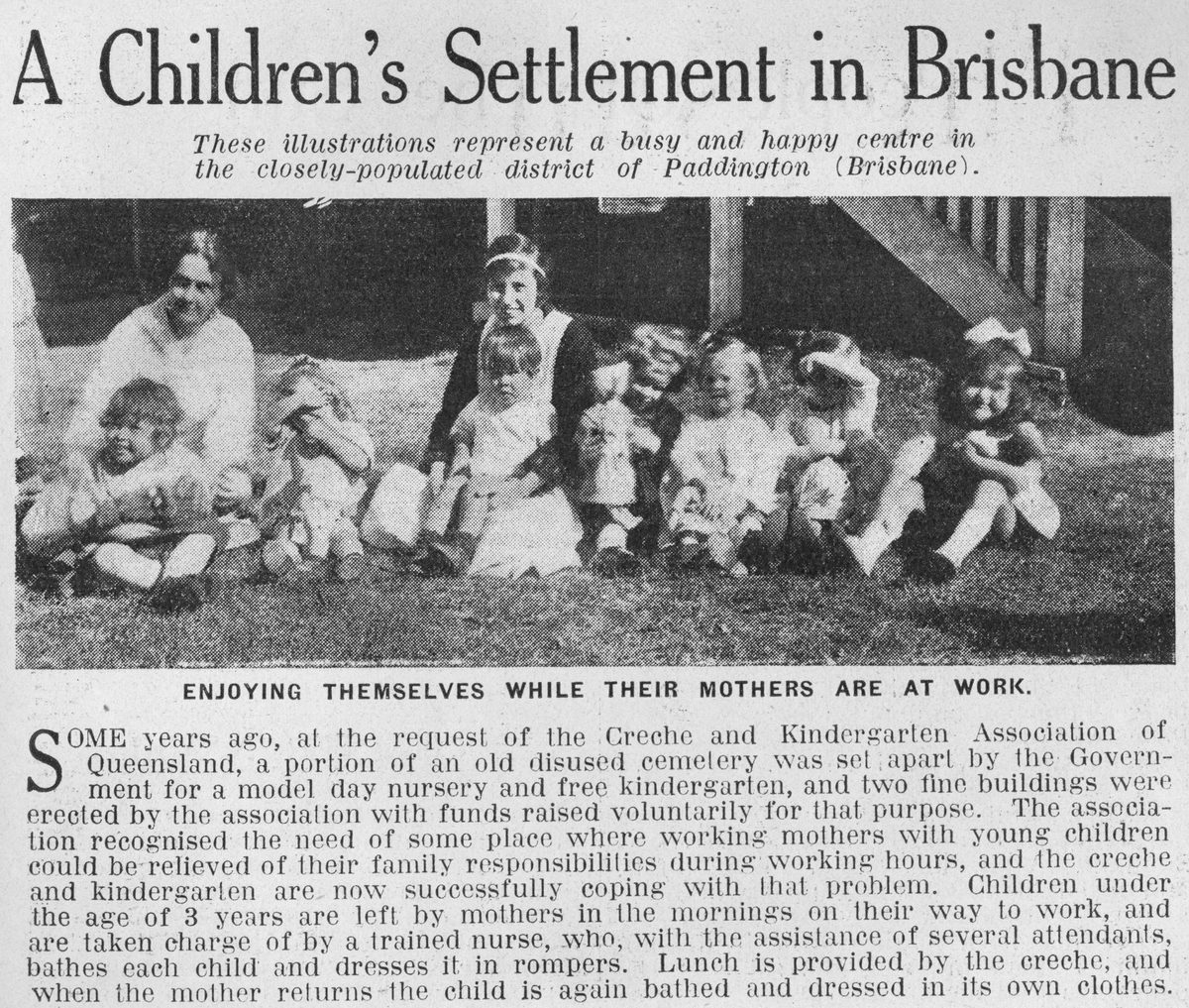Children and their carers at the Paddington Kindergarten
