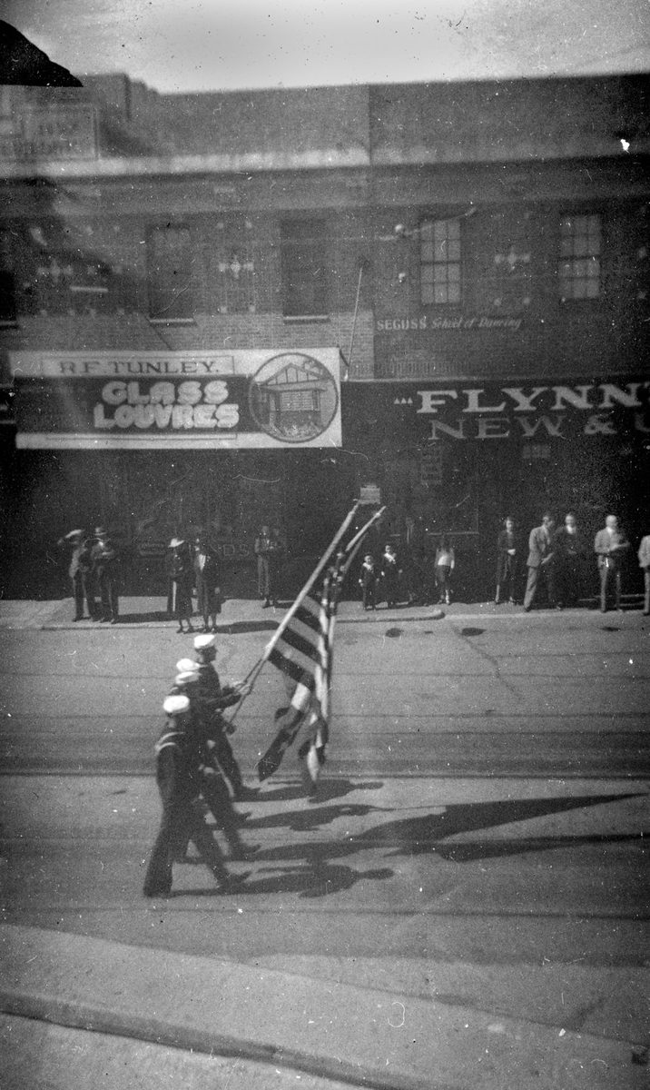 American sailors parading in Wickham Street, Brisbane, 1941