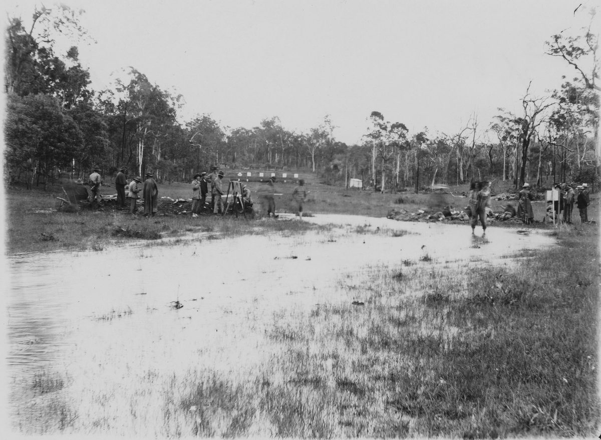 Logan and Albert Rifle Shooting Club on the range, 1909