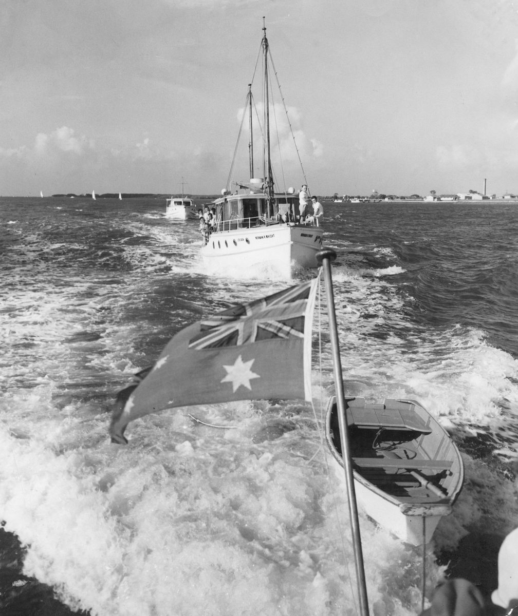 Boating on Moreton Bay, Brisbane, 1951