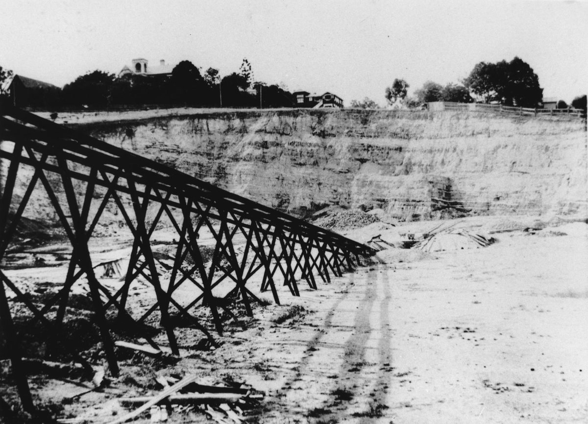 Line from clay pits to pugger mill at the Albion Pottery Works in Brisbane, 1925
