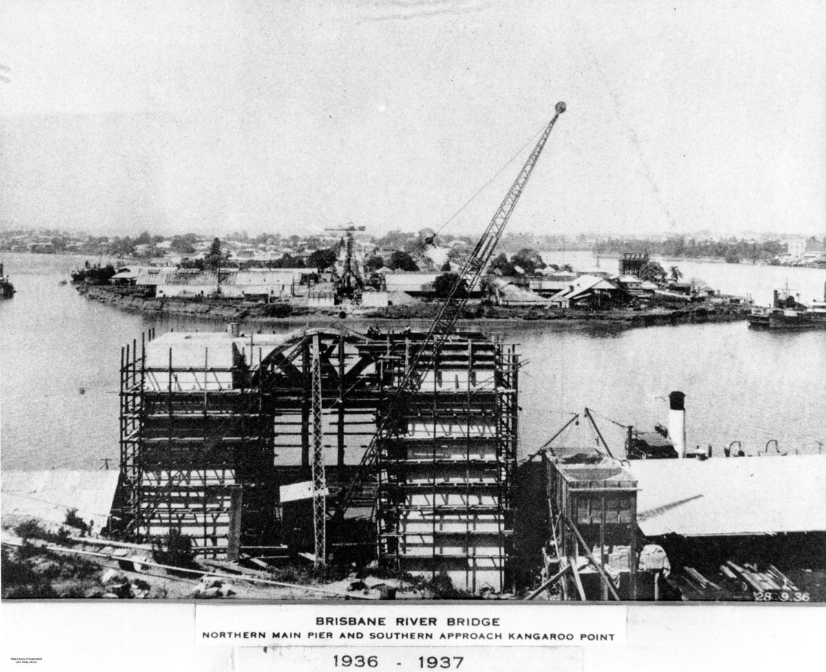 Building the Story Bridge, Brisbane, 1936